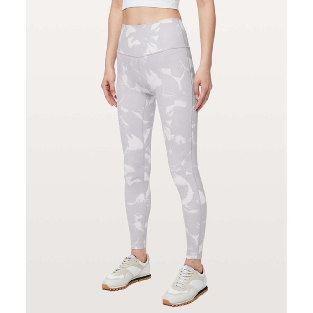 Lululemon Align‎ Leggings High Rise Yoga Pants Gray White Abstract Size 6